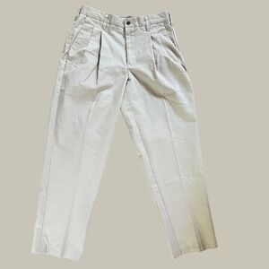 Cintas ComfortFLEX Mens 32‎ Pleated Chino Pants Khaki Workwear Trousers 865-82